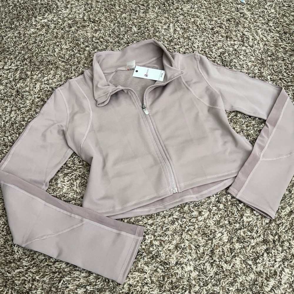 Mocha Cropped Athletic Jacket